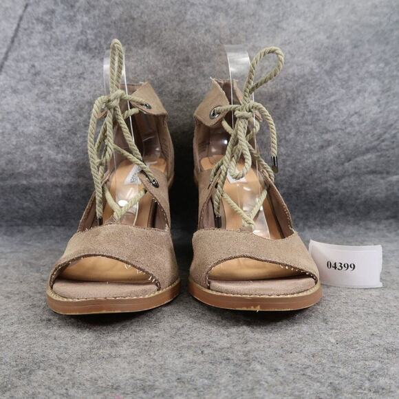 Steve Madden Shoes Womens 9.5 Sandal Block Heel Leather Lace Up Fashion Open Toe - Picture 2 of 14